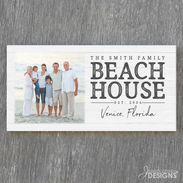 Custom Beach House Sign with Photo - Jennifer Ditterich Designs